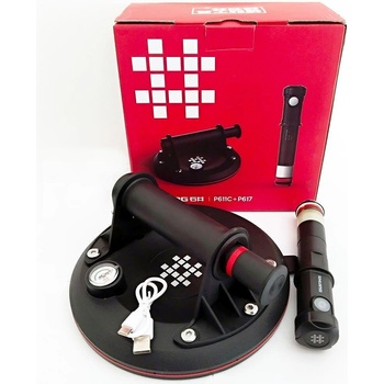 SHIJING Вакуум вендуза с манометър, shijing p611c, 200 мм, до 110 кг, с акумулаторна помпа p617 (uni-09231)