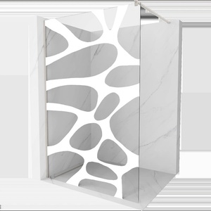Mexen Kioto стена за душ Walk-in 70 x 200 см, бяла вълна 8 мм, четка никел - 800-070-101-97-97 (800-070-101-97-97)