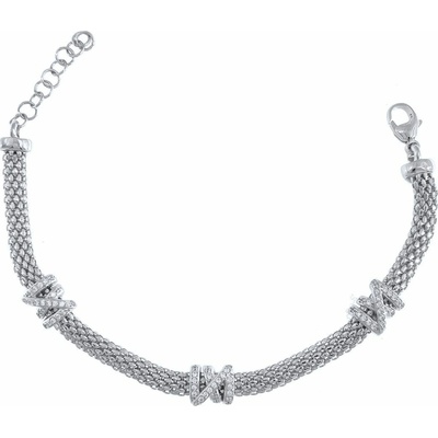 INFINITYSILVER Stříbrný náramek s kříženými ozdobami SB23038817+