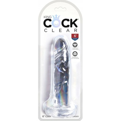 King Cock 6 palcové priehľadné dildó
