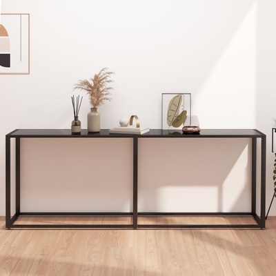vidaXL Konzolový stolek černý 200 x 35 x 75,5 cm tvrzené sklo 11461.331687
