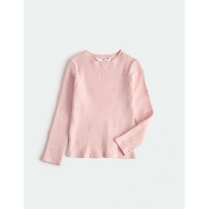 Marks & Spencer Плетен топ с текстура сърце (2-10 години) Marks & Spencer розова Marks & Spencer | Rozov | Момичешки | 2-3 години