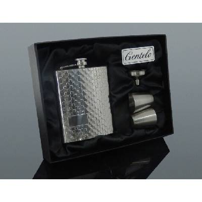 Súprava STEEL ploskačka 210 ml + 2 ks štamperlíkov 35 ml