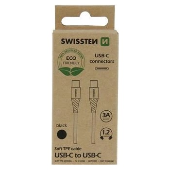 Swissten 71506300ECO datový USB-C - USB-C, 1.2m, černý