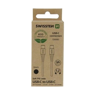 Swissten 71506300ECO datový USB-C - USB-C, 1.2m, černý