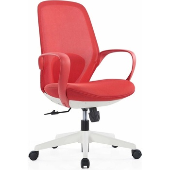 RFG Работен стол RFG Egg W, до 130кг, дамаска, полиамидна база, регулируем люлеещ механизъм, коригиране на височината, лумбална опора, червен