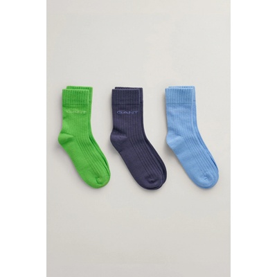 GANT TONAL LOGO RIB SOCKS 3-PACK zelená