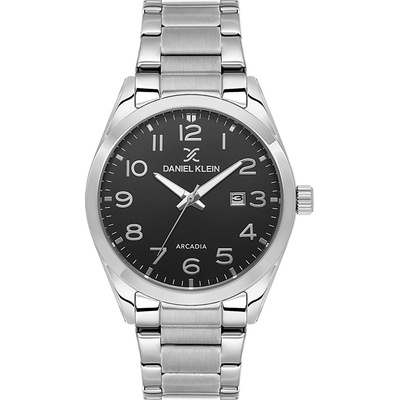 Daniel Klein DK. 6.14273-6 - мъжки часовник, кварцов, 42.5 mm, черен циферблат, 5 ATM, сребрист