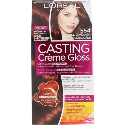 L'Oréal Casting Creme Gloss 554 chilli čokoláda barva na vlasy