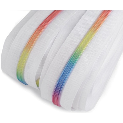 Dúhový zips špirálový šírka 6 mm metráž Farba: 1 biela