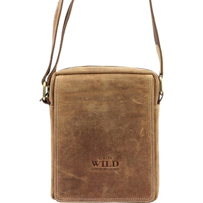 Always Wild Střední hnědá kožená crossbody taška 250586
