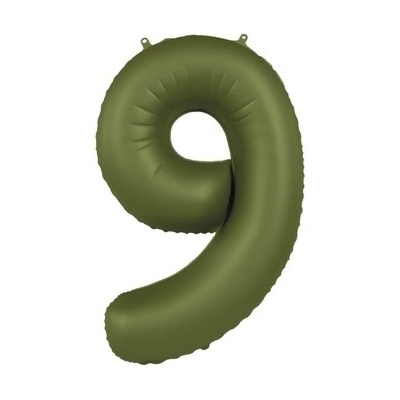 Růžička Balónik fóliový číslo 9 Olivovo zelená, matný 86 cm