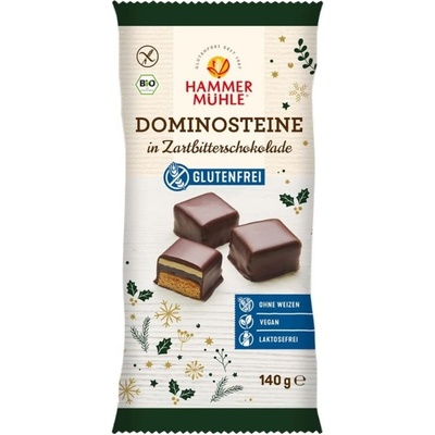 Hammermühle Bezlepkové DOMINO KOSTKY v jemné hořké čokoládě 140 g