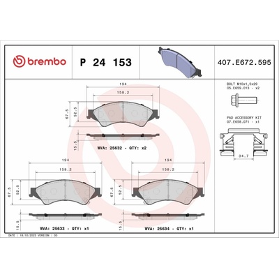 BREMBO Súprava brzdových doštičiek P 24 153