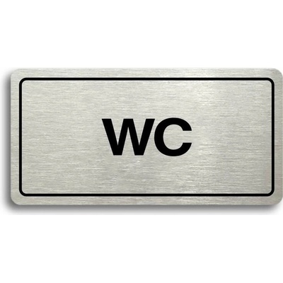Accept Piktogram "WC" (160 × 80 mm) (stříbrná tabulka - černý tisk)