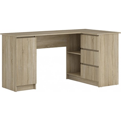 NABBI Alsen rohový pc stolík dub sonoma 31273 155 cm x 84.8 cm x 76.6 cm