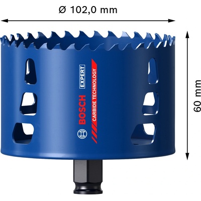 Vrtací korunka - děrovka na tvrdé materiály Bosch EXPERT Tough Material - 102x60mm (2608900439)