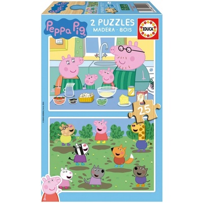 Educa Дървен пъзел, Educa, Пепа Пиг, 2 х 25 части (EDU19995)