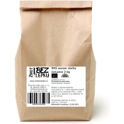 Život bez lepku bio ovsené vločky jemné 2 kg