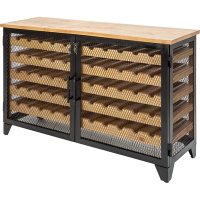 Noble Home Vinná skříň z borového dřeva Provance, přírodní, 127 cm