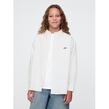 GAP Детска оксфордска риза с голям размер GAP GAP | Byal | Момчешки | 104-110