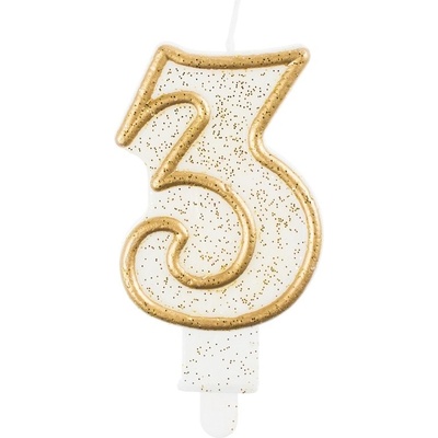 Godan Dortová svíčka číslo 3 zlatá – Hledejceny.cz