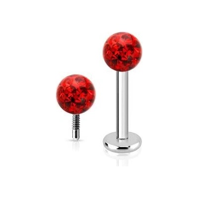 Šperky4U piercing do brady labreta s krystaly Crystals from SWAROVSKI LB1038-1208R