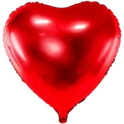 PartyDeco Fóliový balón Srdce, červené 61 cm