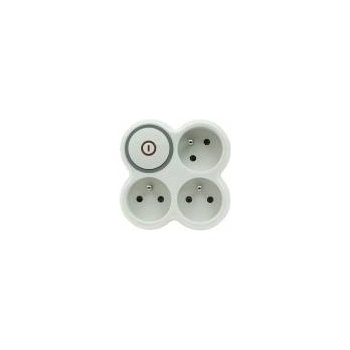 Plastrol Three-fold plug-in splitter with/u with switch R-31WS/B W-72008