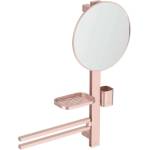 Ideal Standard ALU+ - Огледало с държач за кърпи, рафтче и чашка за четки и паста за зъби, розово BD588RO (BD588RO)