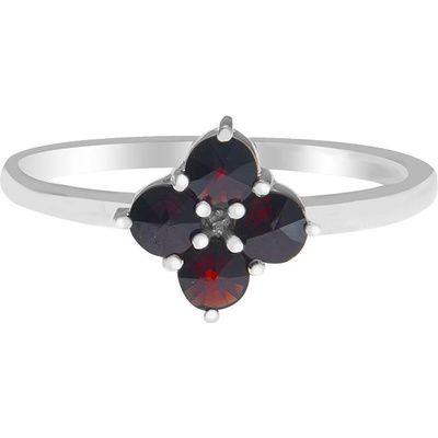 Český granát prsten stříbrný 120296