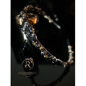 Radi handmade Елегантна диадема с черни камъни, перли и кристали (947)