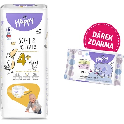 Bella Happy Soft & Delicate 4+ - 9-15 kg 40 ks
