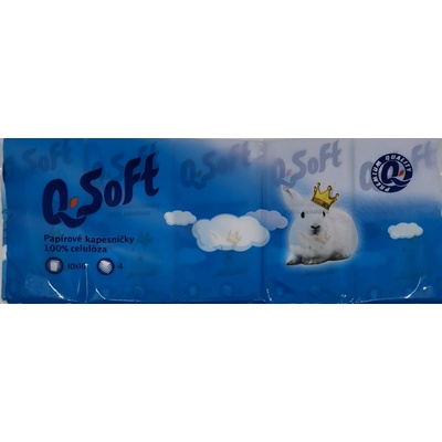 Q-clean Q-Soft papierové vreckovky 4-vrstvové 10 x 10 ks
