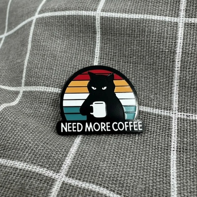 Pinarna Černá naštvaná kočka Need more coffee Potřebuji více kávy – Zboží Dáma