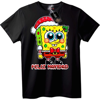 NOONEBRAND Коледна тениска SpongeBob - XL, White