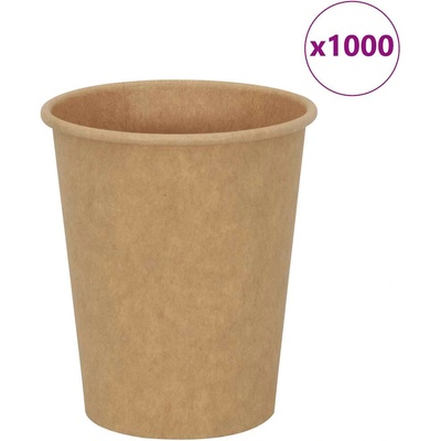 vidaXL Хартиени чаши за кафе 1000 бр. 8oz 200ml Кафяво (4102795)