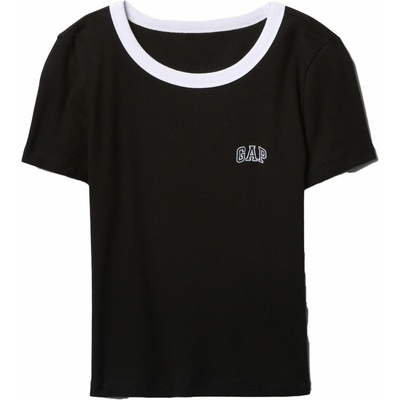 GAP Dámske tričko SMALL LOGO RINGER čierna biela