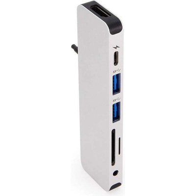 HYPER by Sanho HyperDrive Solo 7-in-1 USB-C Hub - мултифункционален хъб за свързване на допълнителна периферия за MacBook Pro и компютри с USB-C (сребрист)