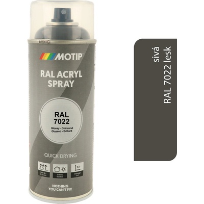 Motip Acryl 400 ml RAL 7022 lesk