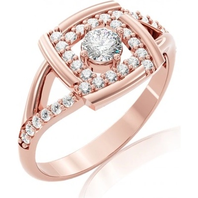 Couple prsten Kostka Eleganza zlato se zirkony 6660317-4-53-1