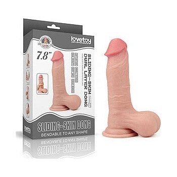 Lovetoy 7.8'' Sliding Skin Dual Layer Dong Whole Testicle