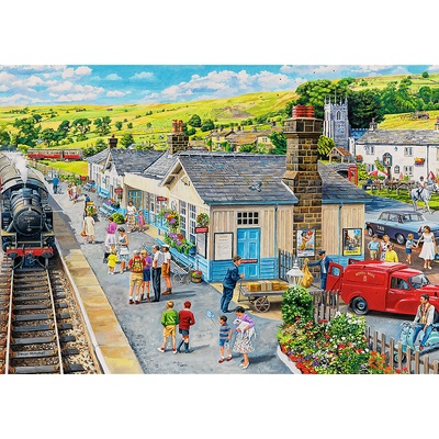 Trefl - Puzzle Premium Plus Tea Time: The Village Station - 1 000 piese
