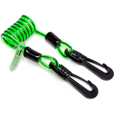 Pružný zápěstní NLG Lanyard na nářadí se dvěma karabinami, nevodivý – plast, zelená