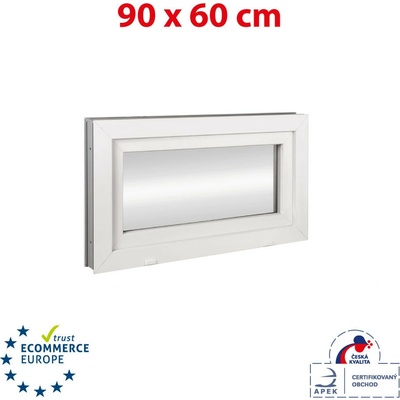 OKNA-HNED.SK Plastové okno | 90x60 cm (900x600 mm) | biele | sklopné | pivničné