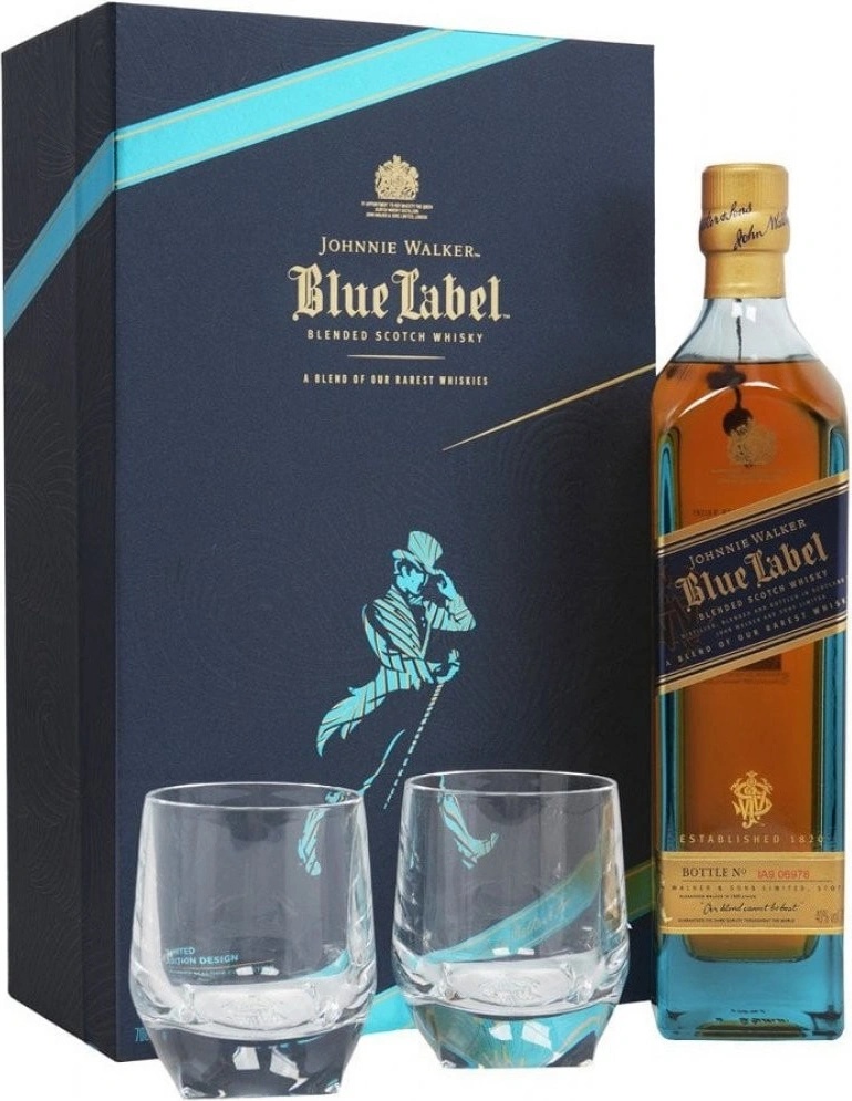 Johnnie Walker Blue Label 40% 0,7 l (dárkové balení 2 sklenice) od