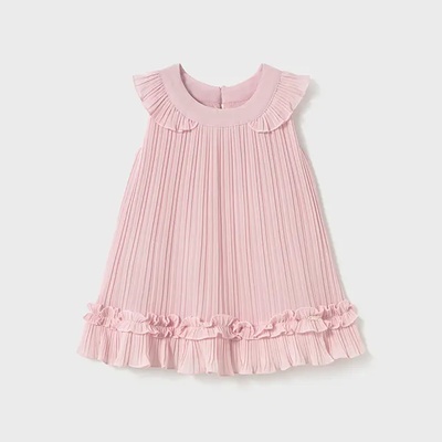 Mayoral Рокля плисе в светло розов цвят за мини момиче Майорал