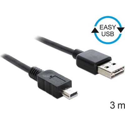 Delock 83364 USB 2.0 USB A zástrčka dvoustranná USB B mini vidlice