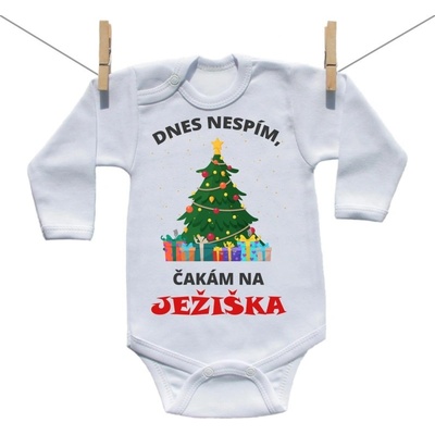 Boodyy Body s dlhým rukávom Dnes nespím čakám na Ježiška