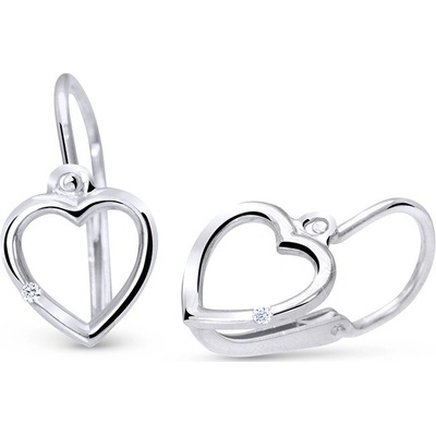 Cutie Jewellery Zlaté srdíčkové náušničky se zirkonem C2761-10-X-2 bílá